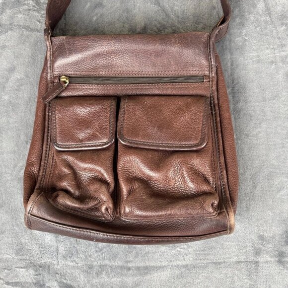 Fossil Women's Vintage Pebbled Brown Leather Shoulder Bag Style Y2K McBling - Picture 1 of 13